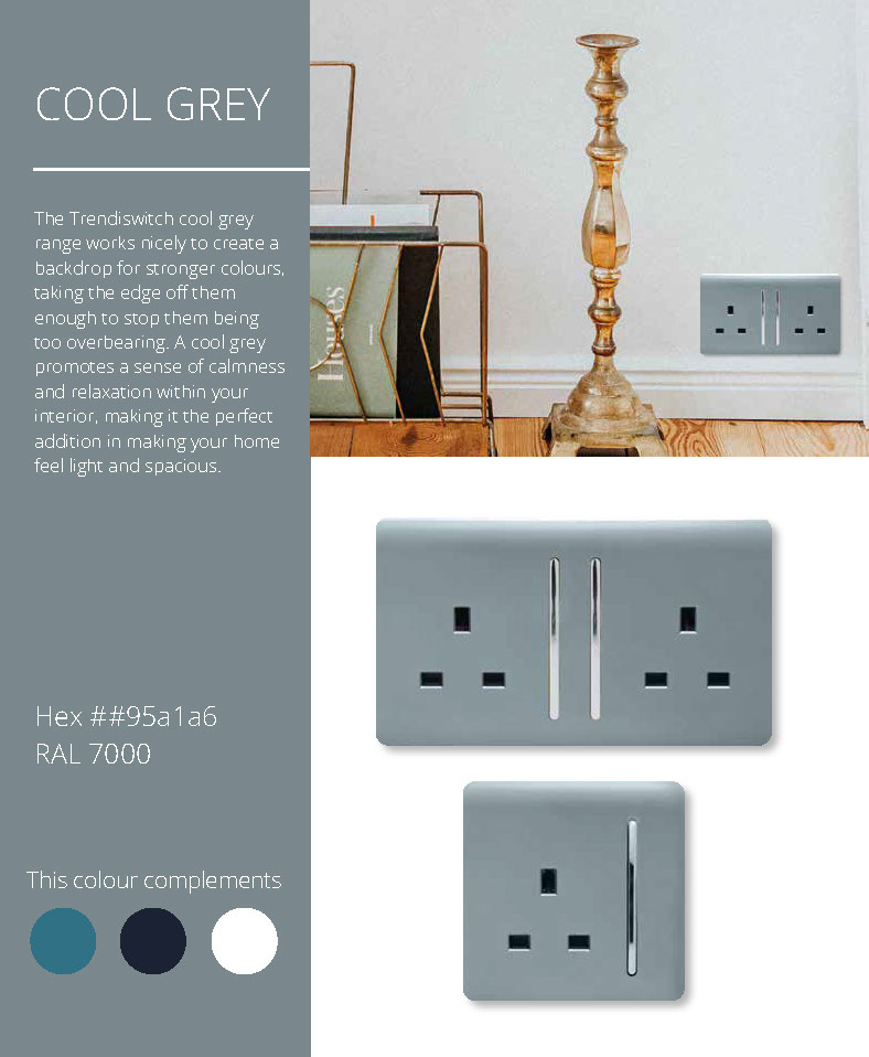 Cool Grey Wiring Accessories Trendi Decorative Screwless Cool Grey Wiring Accessories Trendi Decorative Screwless